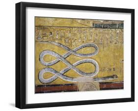 Egypt, Thebes, Luxor, Valley of the Kings, Tomb of Seti I, Mural Painting with Snake Motif-null-Framed Giclee Print