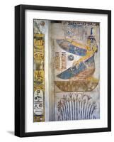 Egypt, Thebes, Luxor, Valley of the Kings, Tomb of Siptah, Mural Painting of Goddess Ma'At-null-Framed Giclee Print