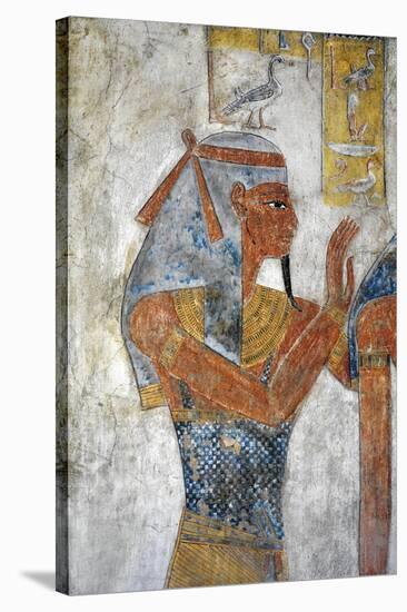 Egypt, Thebes, Luxor, Valley of the Kings, Tomb of Tausert, Mural Painting of Earth God Geb-null-Stretched Canvas