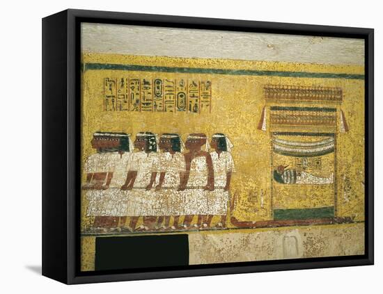 Egypt, Thebes, Luxor, Valley of the Kings, Tomb of Tutankhamen, Funerary Mural Paintings-null-Framed Stretched Canvas