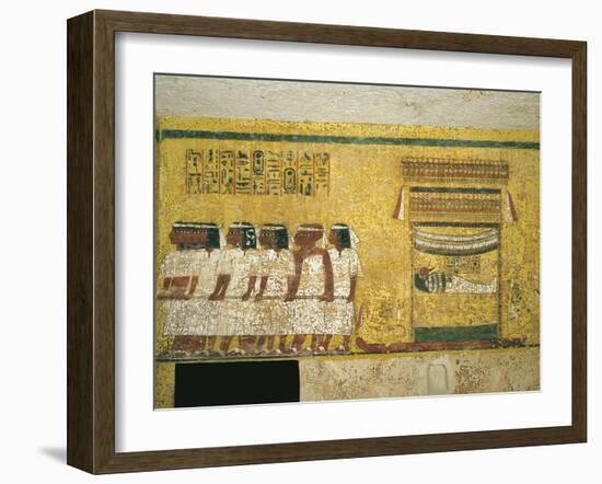 Egypt, Thebes, Luxor, Valley of the Kings, Tomb of Tutankhamen, Funerary Mural Paintings-null-Framed Giclee Print