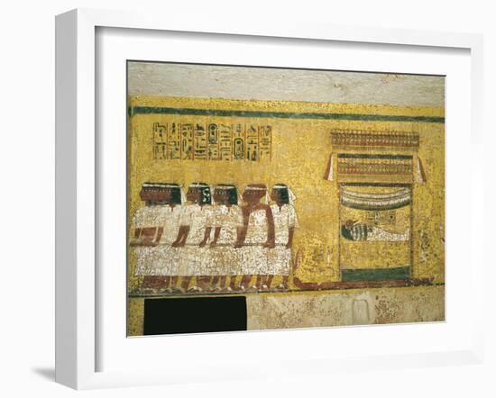 Egypt, Thebes, Luxor, Valley of the Kings, Tomb of Tutankhamen, Funerary Mural Paintings-null-Framed Giclee Print