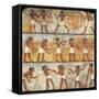 Egypt, Thebes, Tomb of Unsu, Scene of Sowing and Harvesting-null-Framed Stretched Canvas