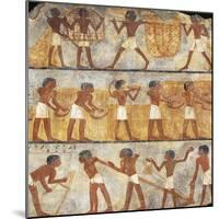 Egypt, Thebes, Tomb of Unsu, Scene of Sowing and Harvesting-null-Mounted Giclee Print