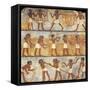 Egypt, Thebes, Tomb of Unsu, Scene of Sowing and Harvesting-null-Framed Stretched Canvas