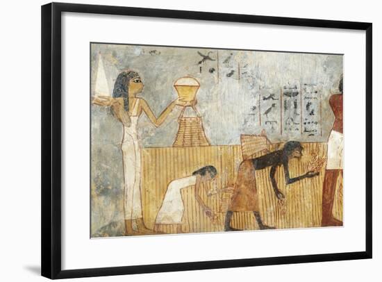 Egypt, Thebes, Tomb of Unsu, Woman Bringing Food to Workers in Fields-null-Framed Giclee Print