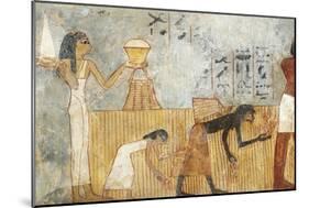 Egypt, Thebes, Tomb of Unsu, Woman Bringing Food to Workers in Fields-null-Mounted Giclee Print