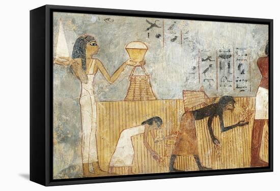 Egypt, Thebes, Tomb of Unsu, Woman Bringing Food to Workers in Fields-null-Framed Stretched Canvas