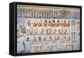 Egypt, Thebes, Valley of the Kings, Tomb of Suemnut, King's Cup-Bearer Detail: Musicians and Women-null-Framed Stretched Canvas