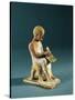 Egypt, Thebes, Writing Man, Circa 520-480 B.C., Terracotta-null-Stretched Canvas