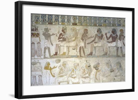 Egypt, Tomb of Army Commander Amenemheb Meh, Mural Painting Depicting Votive Offerings-null-Framed Giclee Print