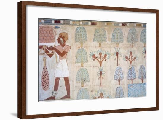 Egypt, Tomb of Army Commander Amenemheb Meh, Mural Painting Representing Garden-null-Framed Giclee Print