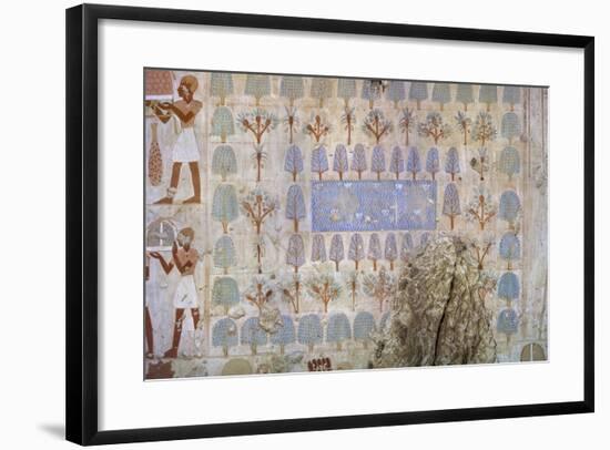 Egypt, Tomb of Army Commander Amenemheb Meh, Mural Painting Representing Garden-null-Framed Giclee Print