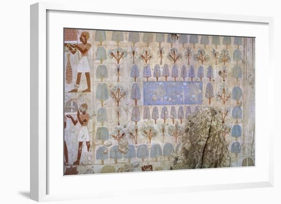 Egypt, Tomb of Army Commander Amenemheb Meh, Mural Painting Representing Garden-null-Framed Giclee Print