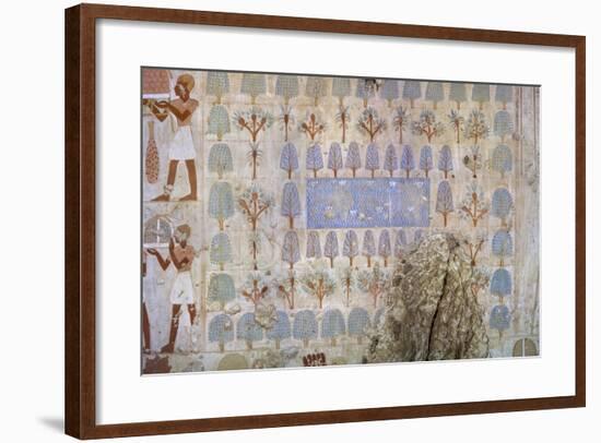 Egypt, Tomb of Army Commander Amenemheb Meh, Mural Painting Representing Garden-null-Framed Giclee Print