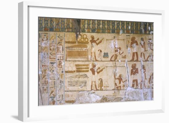 Egypt, Tomb of City Governor and Vizier Hepu, Mural Paintings Showing Craftsmen-null-Framed Giclee Print