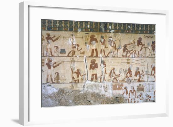 Egypt, Tomb of City Governor and Vizier Hepu, Mural Paintings Showing Craftsmen-null-Framed Giclee Print