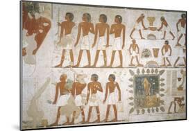 Egypt, Tomb of City Governor and Vizier Rekhmire, Burial Chamber, Mural Paintings, Craftsmen-null-Mounted Giclee Print