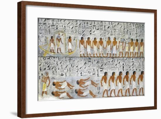 Egypt, Tomb of Horemheb, Burial Chamber, Mural Paintings, Illustrated Book of Gates-null-Framed Giclee Print
