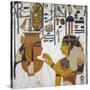 Egypt, Tomb of Nefertari, Mural Painting of Goddess Isis and Queen on Pillar in Burial Chamber-null-Stretched Canvas