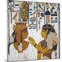 Egypt, Tomb of Nefertari, Mural Painting of Goddess Isis and Queen on Pillar in Burial Chamber-null-Mounted Giclee Print
