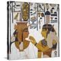 Egypt, Tomb of Nefertari, Mural Painting of Goddess Isis and Queen on Pillar in Burial Chamber-null-Stretched Canvas