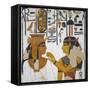 Egypt, Tomb of Nefertari, Mural Painting of Goddess Isis and Queen on Pillar in Burial Chamber-null-Framed Stretched Canvas