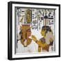 Egypt, Tomb of Nefertari, Mural Painting of Goddess Isis and Queen on Pillar in Burial Chamber-null-Framed Giclee Print