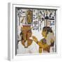 Egypt, Tomb of Nefertari, Mural Painting of Goddess Isis and Queen on Pillar in Burial Chamber-null-Framed Giclee Print