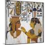 Egypt, Tomb of Nefertari, Mural Painting of Goddess Isis and Queen on Pillar in Burial Chamber-null-Mounted Giclee Print