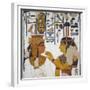 Egypt, Tomb of Nefertari, Mural Painting of Goddess Isis and Queen on Pillar in Burial Chamber-null-Framed Giclee Print