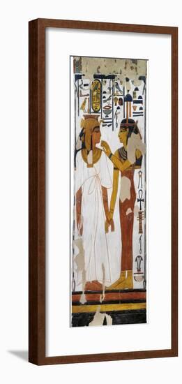 Egypt, Tomb of Nefertari, Mural Painting of Goddess Isis and Queen on Pillar in Burial Chamber-null-Framed Giclee Print