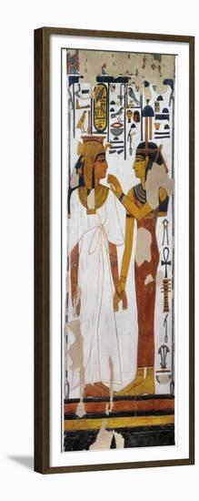 Egypt, Tomb of Nefertari, Mural Painting of Goddess Isis and Queen on Pillar in Burial Chamber-null-Framed Giclee Print