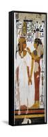 Egypt, Tomb of Nefertari, Mural Painting of Goddess Isis and Queen on Pillar in Burial Chamber-null-Framed Stretched Canvas