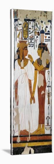 Egypt, Tomb of Nefertari, Mural Painting of Goddess Isis and Queen on Pillar in Burial Chamber-null-Stretched Canvas