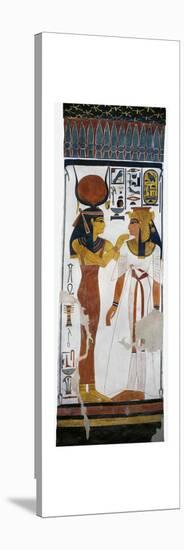 Egypt, Tomb of Nefertari, Mural Painting of Hathor and Queen in Burial Chamber from 19th Dynasty-null-Stretched Canvas