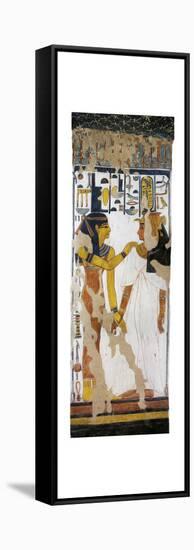 Egypt, Tomb of Nefertari, Mural Painting of Isis and Queen on Pillar in Burial Chamber-null-Framed Stretched Canvas