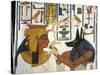 Egypt, Tomb of Nefertari, Mural Painting of Queen before God Anubis in Burial Chamber-null-Stretched Canvas