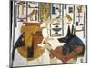 Egypt, Tomb of Nefertari, Mural Painting of Queen before God Anubis in Burial Chamber-null-Mounted Giclee Print