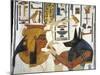 Egypt, Tomb of Nefertari, Mural Painting of Queen before God Anubis in Burial Chamber-null-Mounted Giclee Print