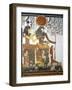 Egypt, Tomb of Nefertari, Vestibule, Mural Paintings, Gods Hathor-Imentet and Ra-Harakhty-null-Framed Giclee Print