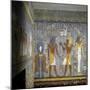 Egypt, Tomb of Ramses I, Mural Painting of Pharaoh and Ma'At Offering Wine to Nefertem-null-Mounted Giclee Print