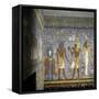 Egypt, Tomb of Ramses I, Mural Painting of Pharaoh and Ma'At Offering Wine to Nefertem-null-Framed Stretched Canvas