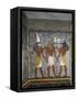 Egypt, Tomb of Ramses I, Mural Painting of Pharaoh Between Harsiesis and Anubis in Burial Chamber-null-Framed Stretched Canvas