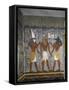 Egypt, Tomb of Ramses I, Mural Painting of Pharaoh Between Harsiesis and Anubis in Burial Chamber-null-Framed Stretched Canvas