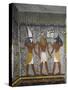 Egypt, Tomb of Ramses I, Mural Painting of Pharaoh Between Harsiesis and Anubis in Burial Chamber-null-Stretched Canvas