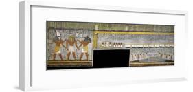 Egypt, Tomb of Ramses I, Mural Painting of Pharaoh Between Harsiesis and Anubis-null-Framed Giclee Print