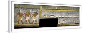 Egypt, Tomb of Ramses I, Mural Painting of Pharaoh Between Harsiesis and Anubis-null-Framed Giclee Print