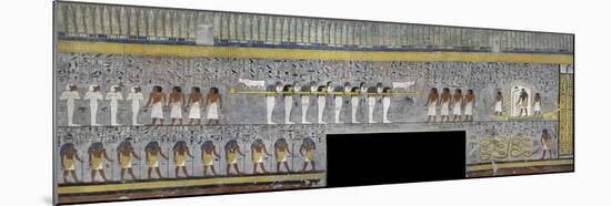 Egypt, Tomb of Ramses I, Mural Painting of Ra in Solar Bark in Burial Chamber from 19th Dynasty-null-Mounted Giclee Print
