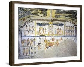 Egypt, Tomb of Ramses IX, Mural Paintings on Back Wall of Burial Chamber from Twentieth Dynasty-null-Framed Giclee Print